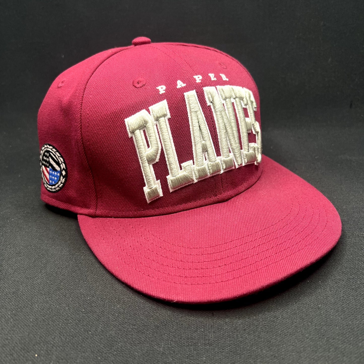 Paper Planes “PLANES” Burgundy Fitted Hat 7 1/2 Streetwear Roc Nation Cap