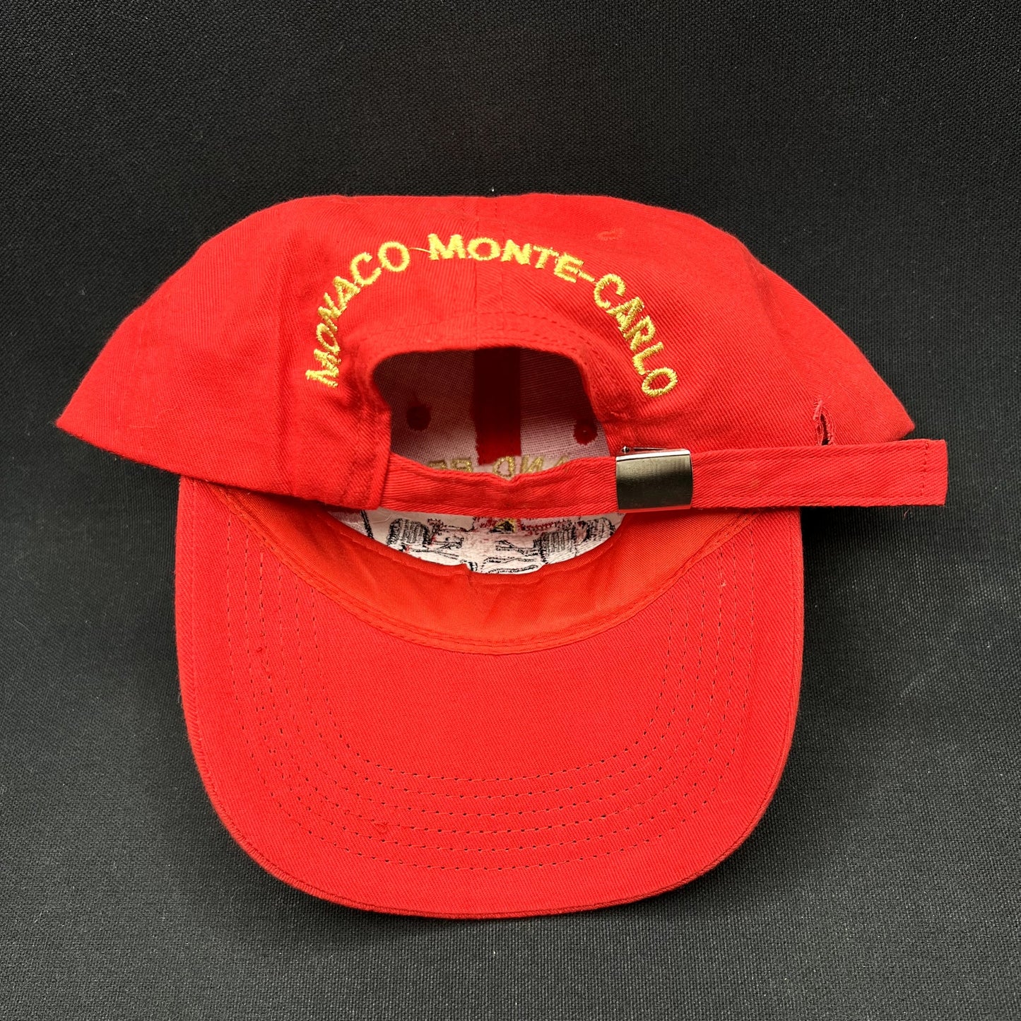 Vintage Monaco Grand Prix Formula 1 Strapback Racing Hat Red