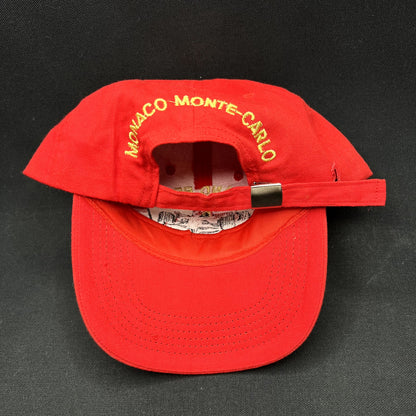 Vintage Monaco Grand Prix Formula 1 Strapback Racing Hat Red