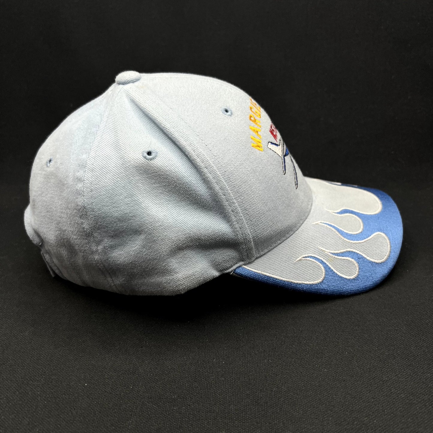 Vintage Margie Danz N5931M Airplane Flame Strapback Hat Magic Headwear