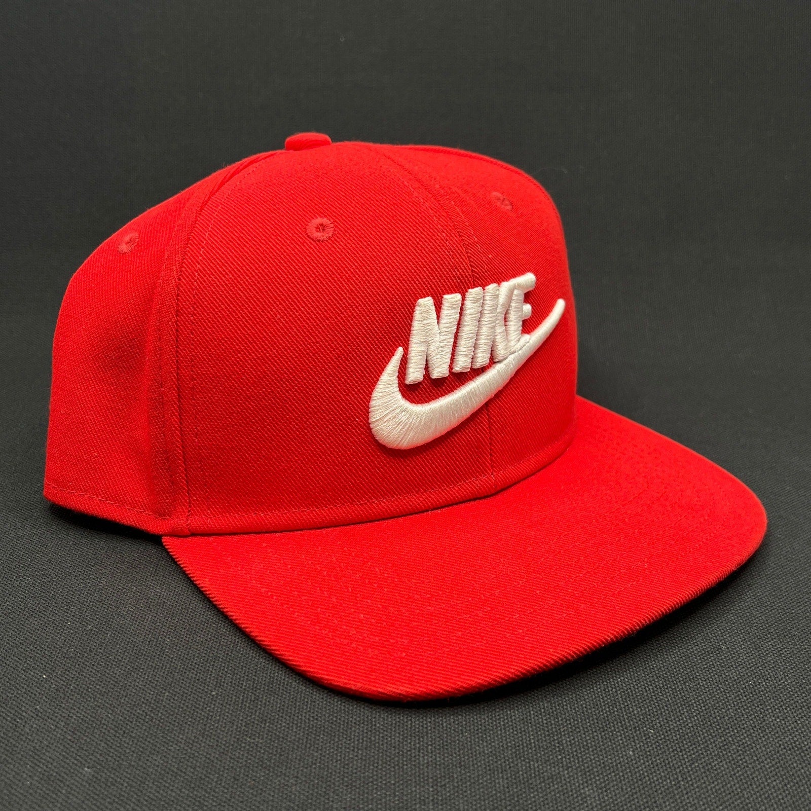 Vintage Nike Pro Red Snapback Hat White Swoosh Logo Dri-Fit