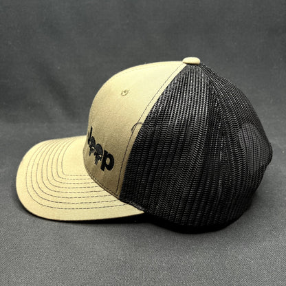 Jeep Punisher Skull Richardson 112 Trucker Snapback Hat Olive Black