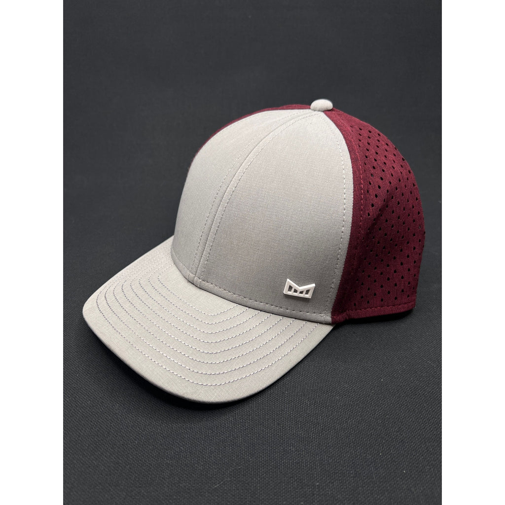 Melin A-Game Hydro Performance Hat – Grey & Maroon Water-Resistant Snapback (Designed in California)