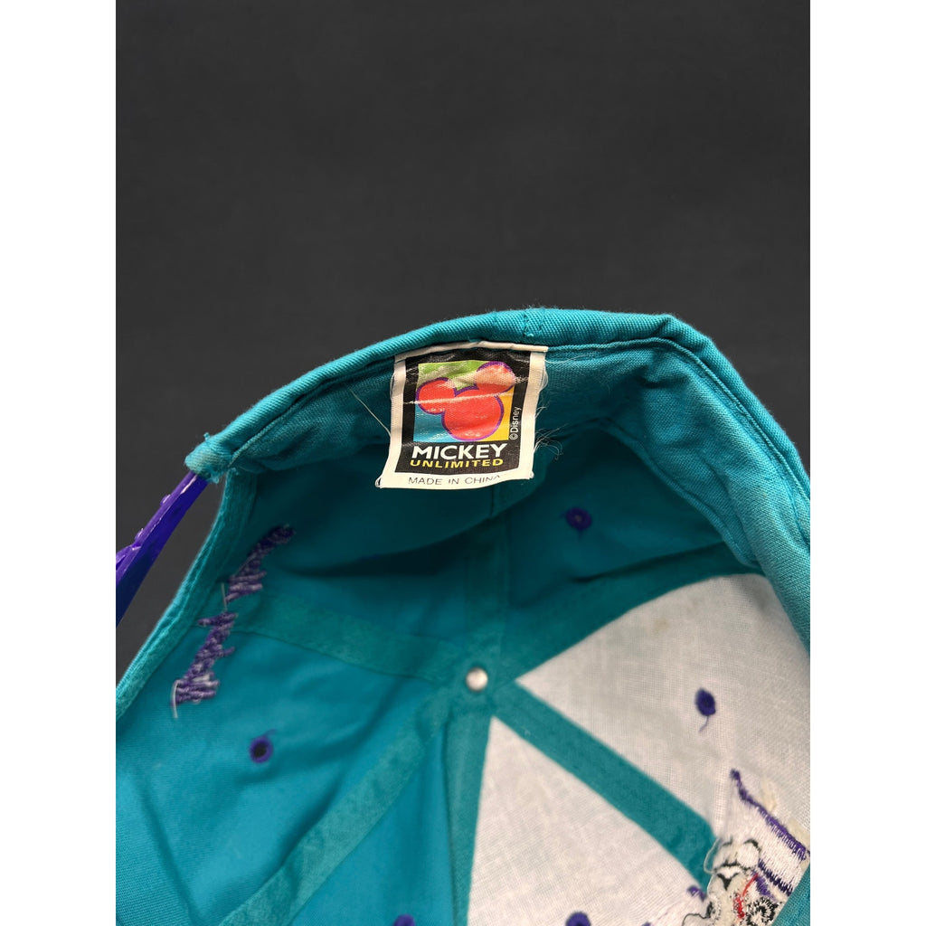 Vintage 1990s Mickey Mouse “M” Hat – Teal & Purple Snapback by Mickey Unlimited (Disney)