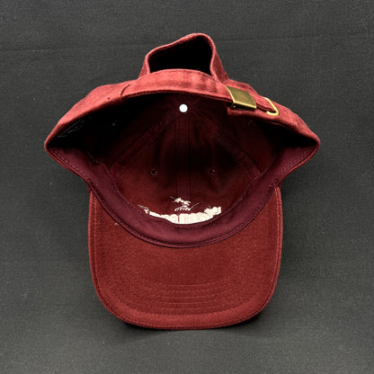 Vintage Hennessy Cognac Strapback Hat Burgundy Dad Cap Art Headwear