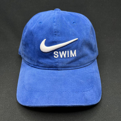 Nike Swim Strapback Hat Blue Swoosh Logo Cap