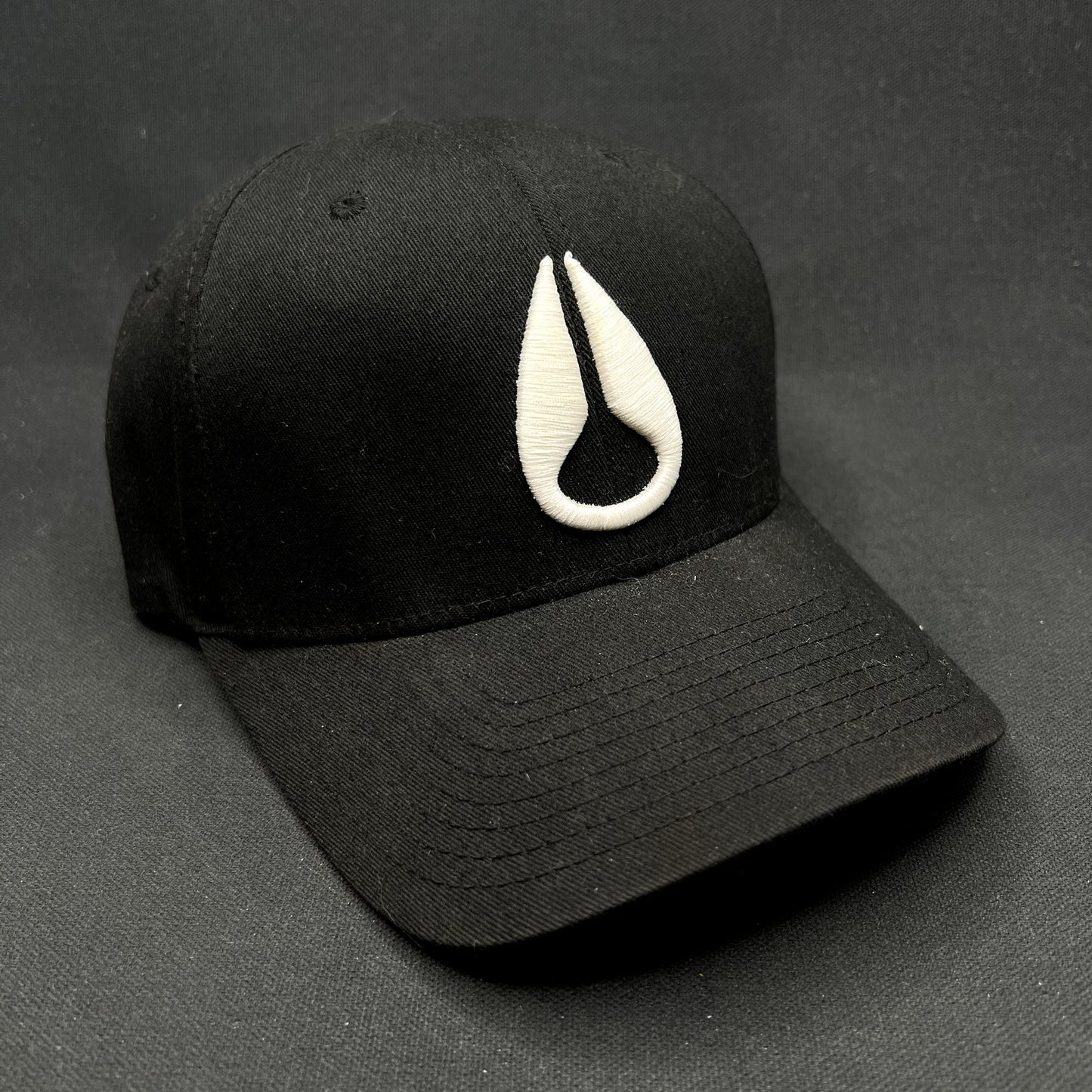 Nixon Watches Flexfit Hat Black White Logo Fitted S/M Cap