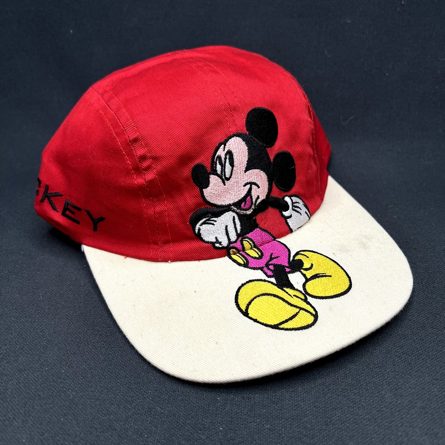 Disney Mickey Mouse Kids Snapback Hat Red White Embroidered Character Cap Youth