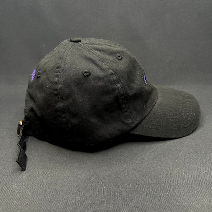 No Notes Canva Strapback Hat Black Purple Embroidered Dad Cap Adjustable