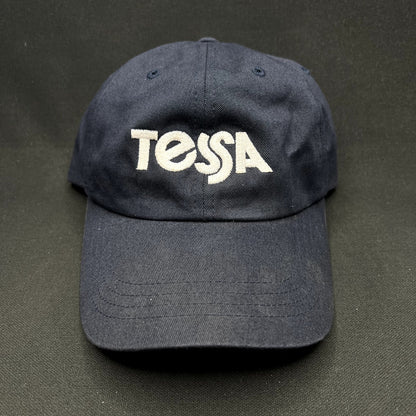 Tessa Logo Strapback Hat Yupoong Classics Navy Dad Cap