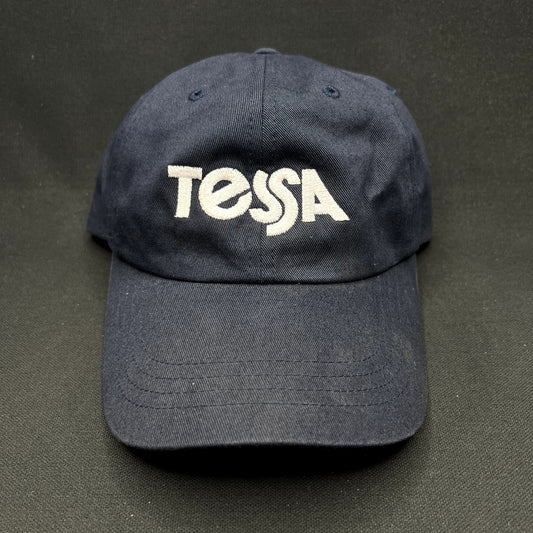 Tessa Logo Strapback Hat Yupoong Classics Navy Dad Cap