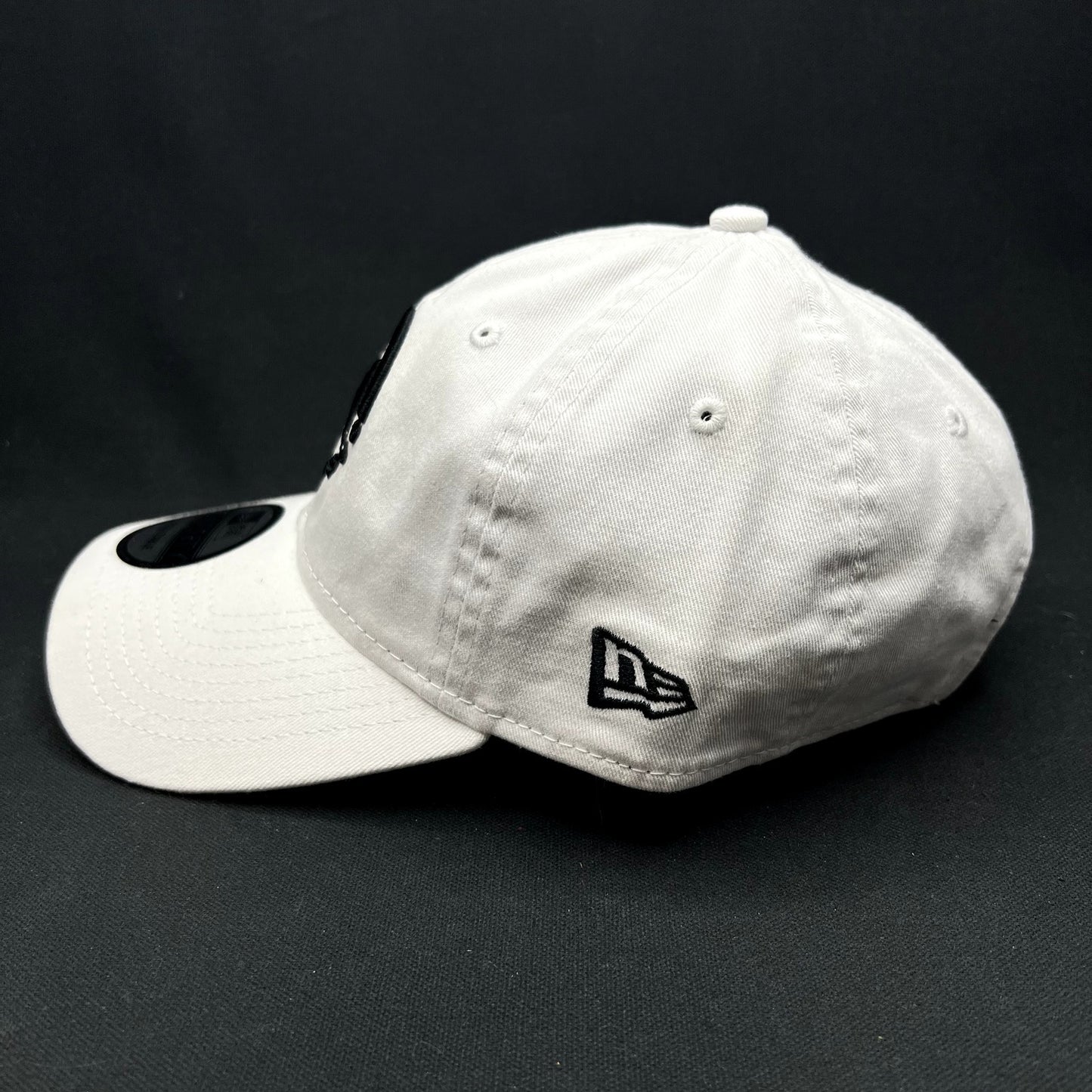 Music Logo New Era 9TWENTY Strapback Hat White Black Dad Cap