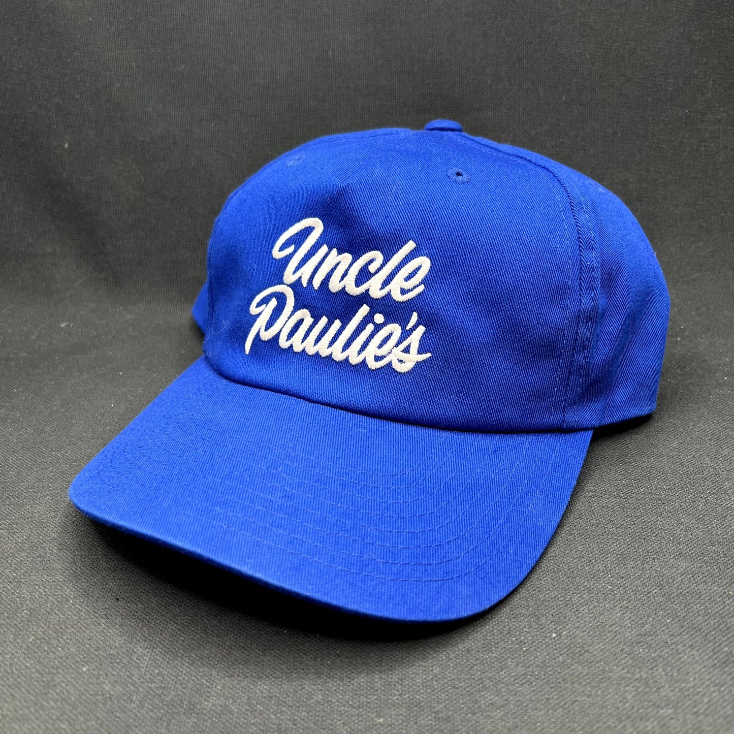 Uncle Paulie’s Script Snapback Hat Blue Streetwear Cap