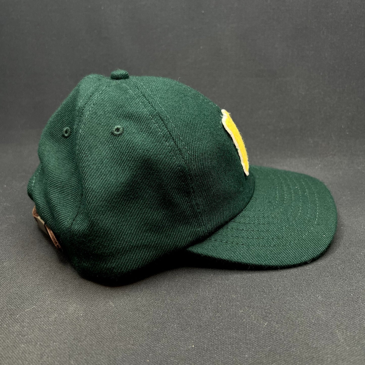 Noah NYC Wool Strapback Hat Green Yellow N Logo Leather Strap Cap Made in Canada