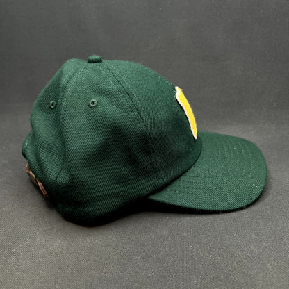Noah NYC Wool Strapback Hat Green Yellow N Logo Leather Strap Cap Made in Canada