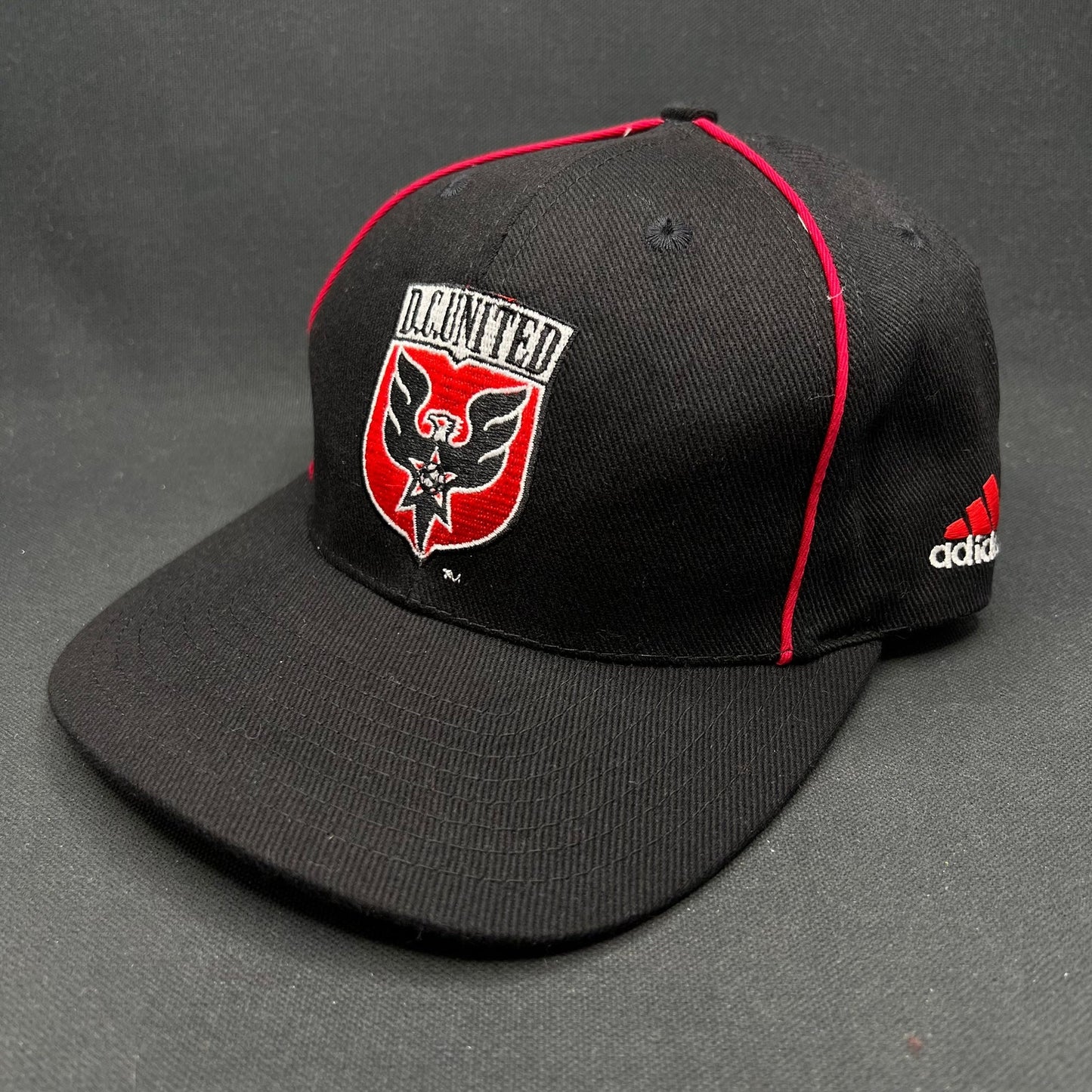 Vintage Adidas DC United MLS Snapback Hat Black Red Soccer Cap