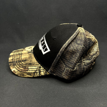 Farmall CNH Trucker Hat Camo Mesh Strapback International Harvester Black Cap