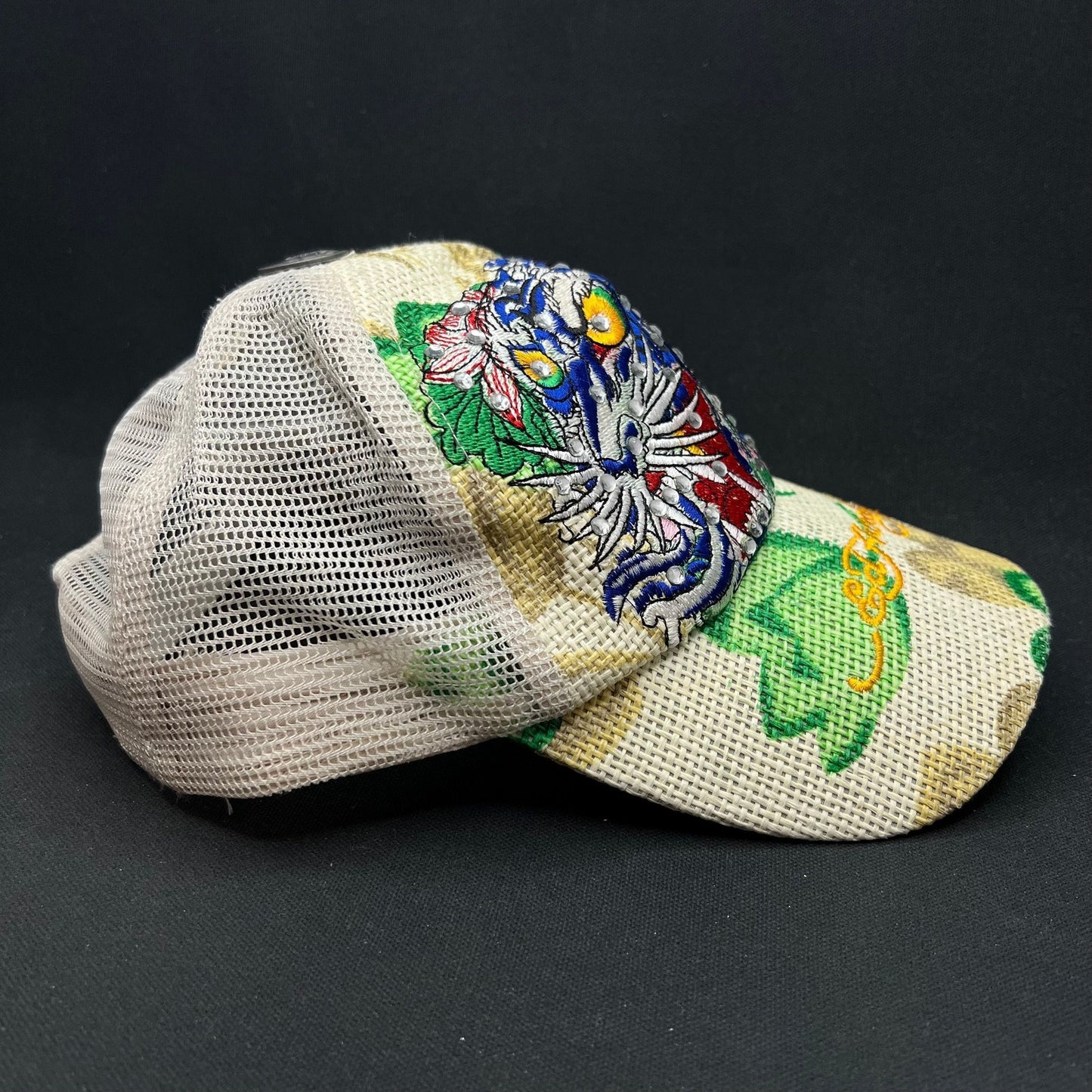 Ed Hardy Don Ed Hardy Tiger Rhinestone Trucker Hat Y2K