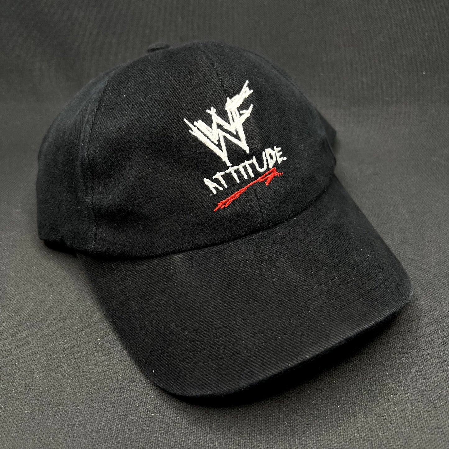 Vintage WWF Attitude Era Snapback Hat Black Made in USA Wrestling