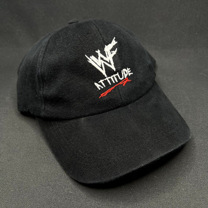 Vintage WWF Attitude Era Snapback Hat Black Made in USA Wrestling