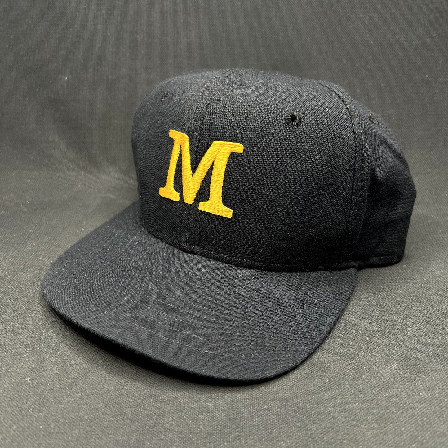 Vintage Marlton DuPont New Era Snapback Hat Black Gold USA