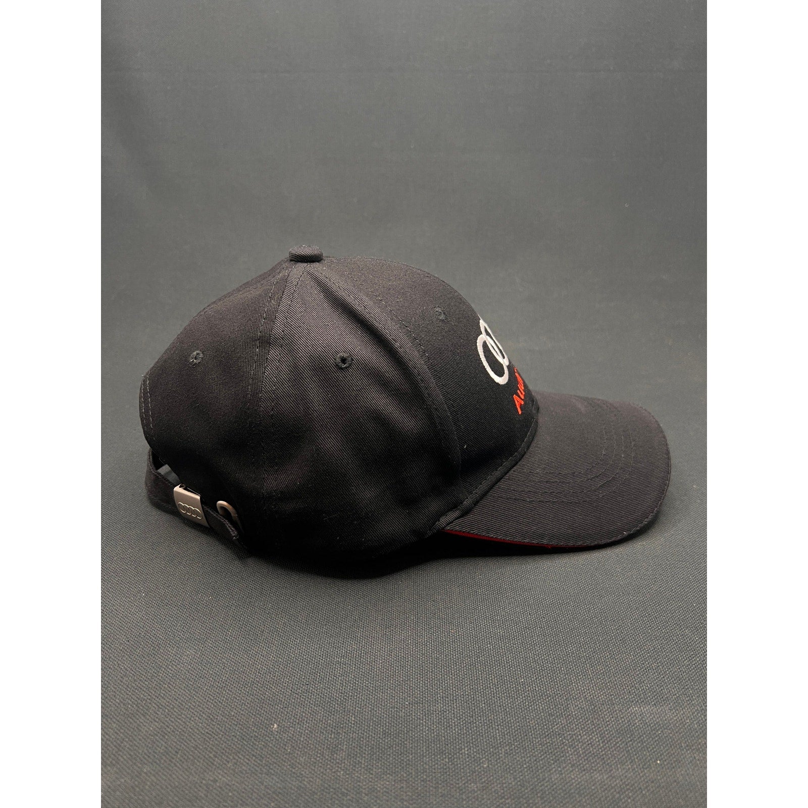 Audi Automotive Rings Logo Hat Black Twill Strapback Metal Clasp OEM Promo