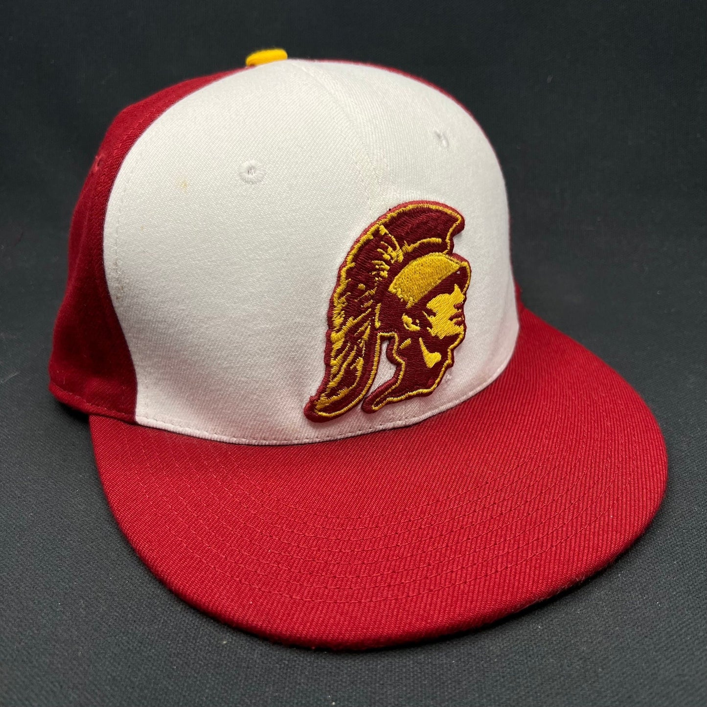Vintage Nike USC Trojans Fitted Hat M/L Red Yellow Swoosh Cap