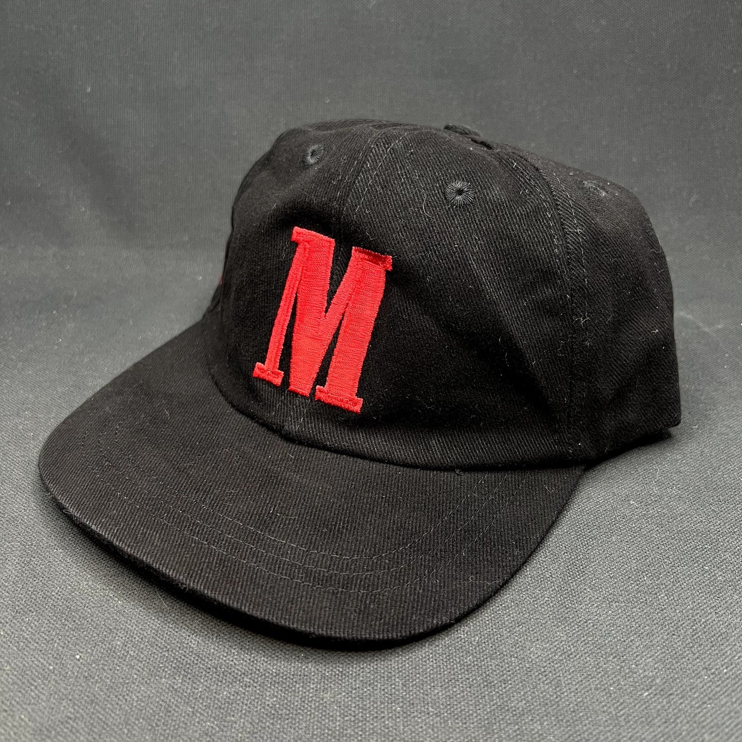 Vintage Marlboro Strapback Hat Black Leather Strap Tobacco Cap