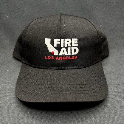 Vintage Fire Aid Los Angeles Snapback Hat USA Made Black