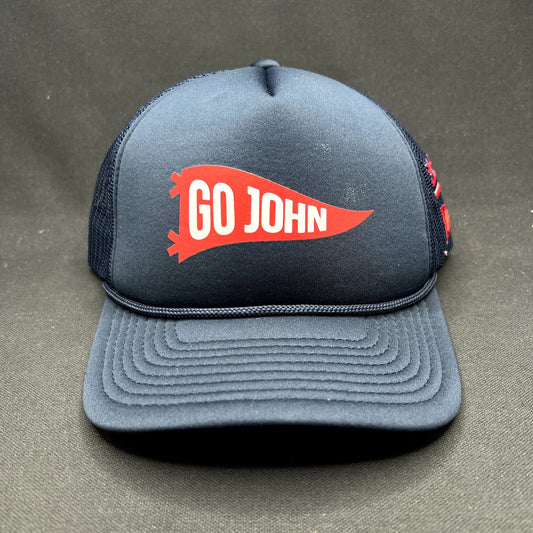 Vintage Go John Patriotic Trucker Snapback Hat USA Flag Mesh Cap