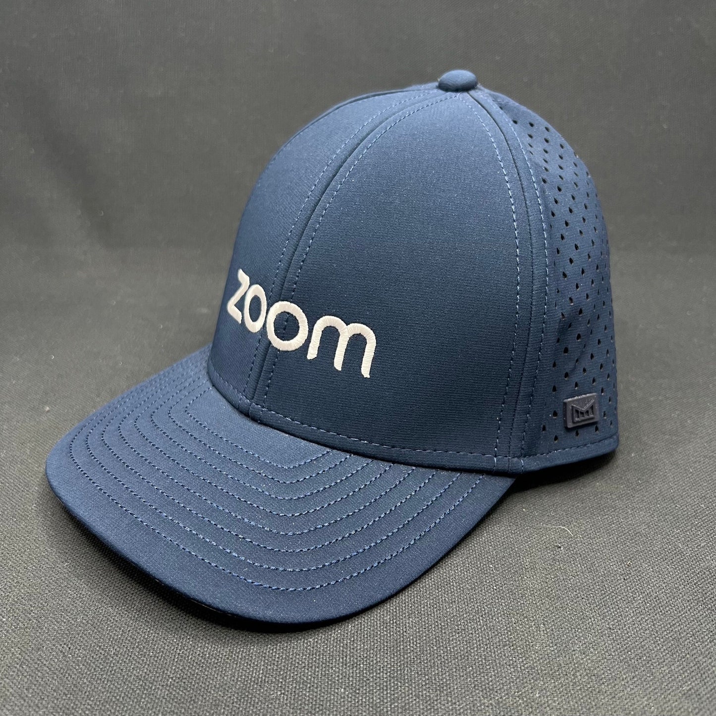 Melin Hydro A-Game Zoom Logo Snapback Hat Navy Performance