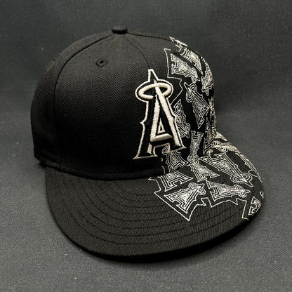 New Era 59FIFTY Los Angeles Angels Fitted Hat Size 7 Black MLB