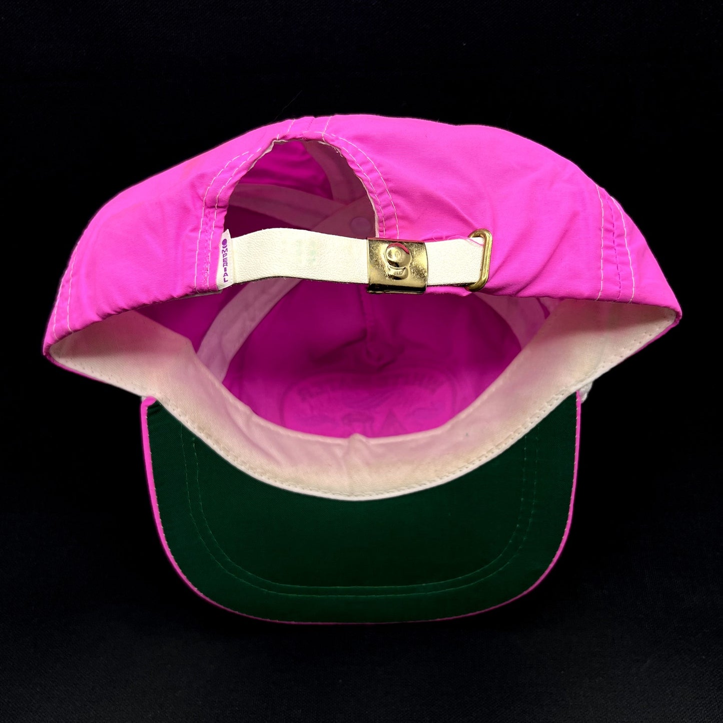 Vintage White Water AC Stanley Idaho Imperial Strapback Hat Pink Rope Cap