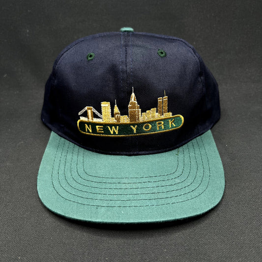 Vintage New York Skyline Snapback Hat Twin Towers NYC USA