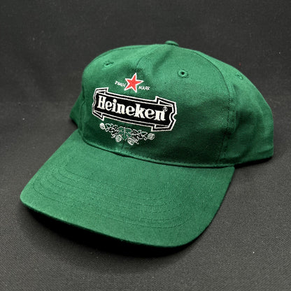 Vintage Heineken Beer Snapback Hat Green Brewery Promo Trucker Cap