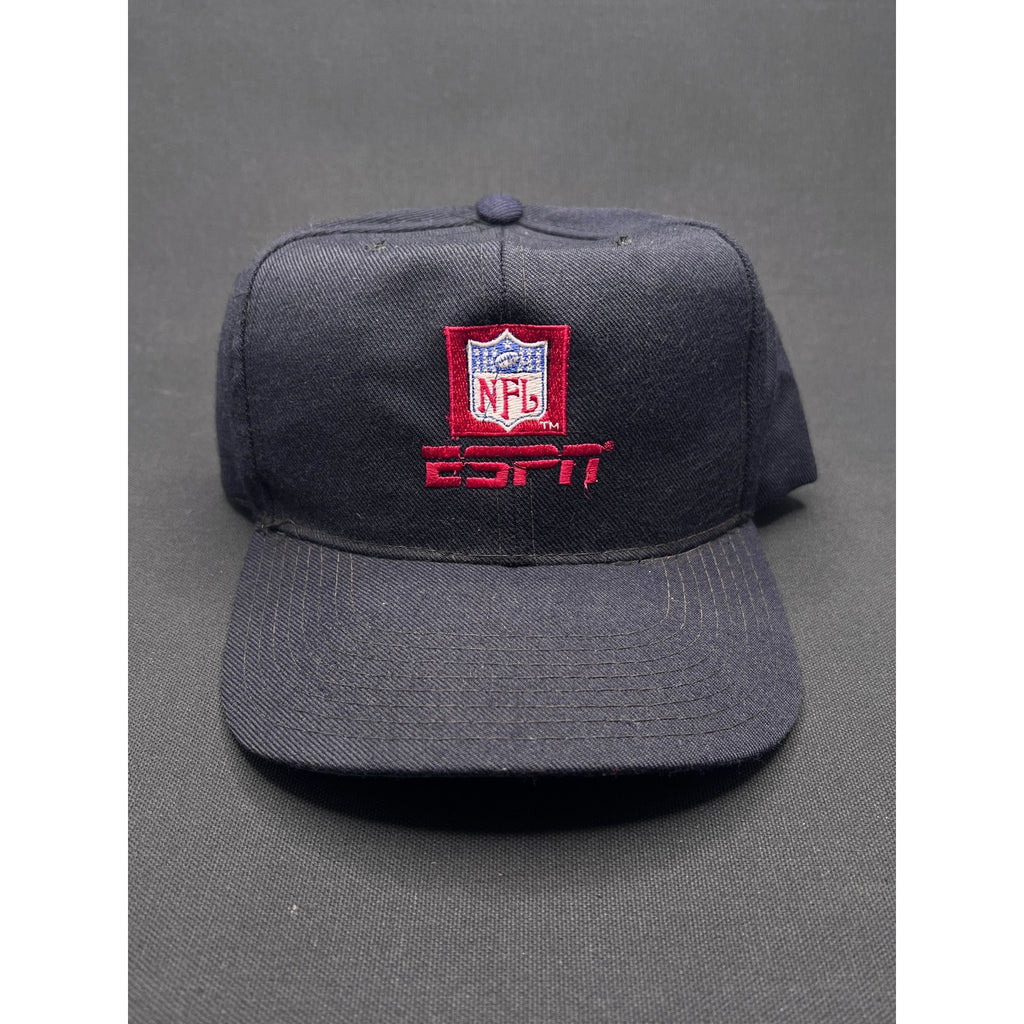 Vintage 1990s NFL ESPN Snapback Hat – Yupoong Serge Cap (Navy/Green Under)
