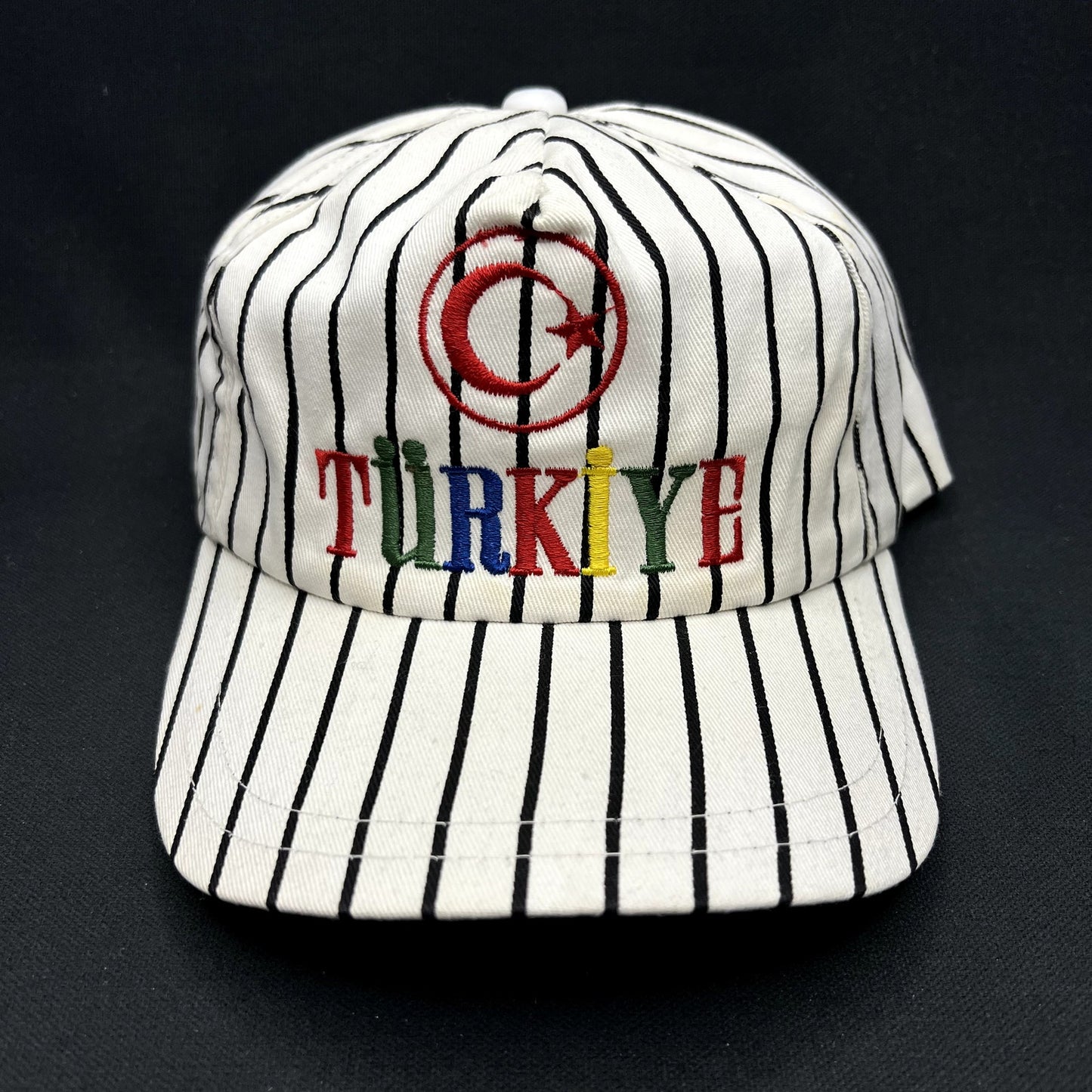 Vintage Turkey Snapback Hat Pinstripe Multicolor Embroidered Tourist Cap