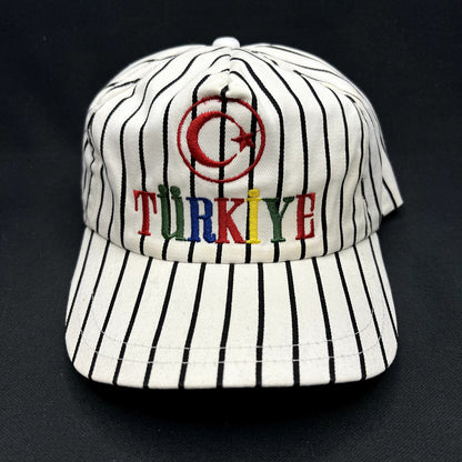 Vintage Turkey Snapback Hat Pinstripe Multicolor Embroidered Tourist Cap