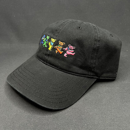 Grateful Dead Dancing Bears Strapback Hat Black Stealie Tag