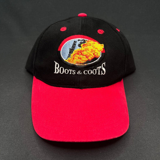 Rare Vintage Boots & Coots Oilfield Firefighters Snapback Hat Red Black