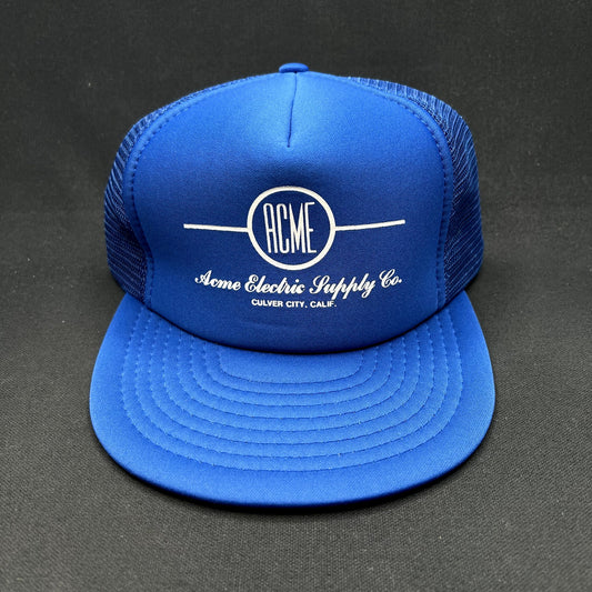 Vintage Acme Electric Supply Co Culver City Mesh Snapback Trucker Hat Blue USA
