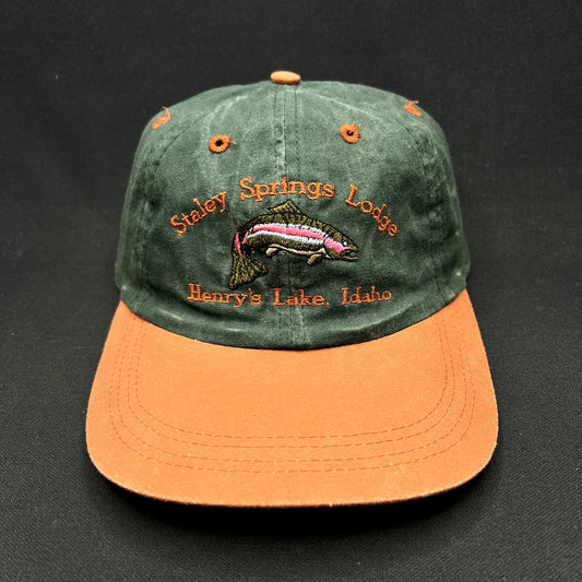 Vintage Staley Springs Lodge Henry’s Lake Idaho Trout Strapback Fishing Hat