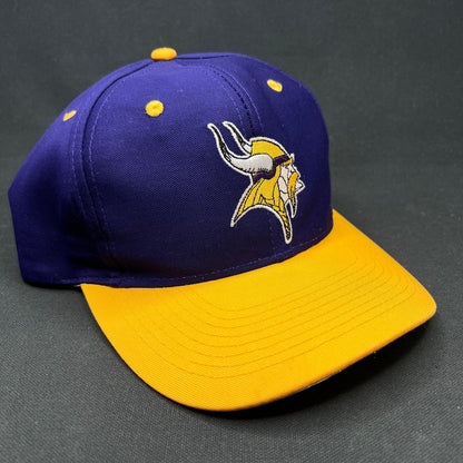 Vintage Minnesota Vikings Logo Athletic Snapback Hat NFL Purple Gold