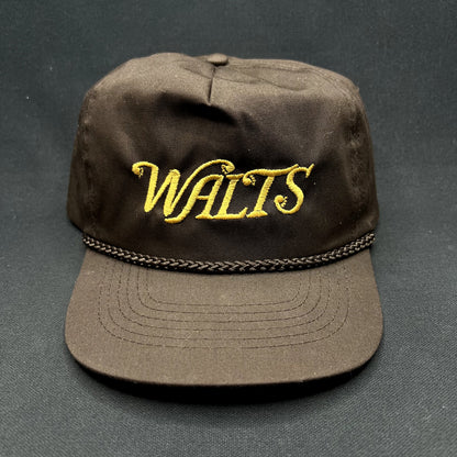 Vintage Walt’s Bar Script Snapback Hat Brown Rope KC Cap Made in Bangladesh