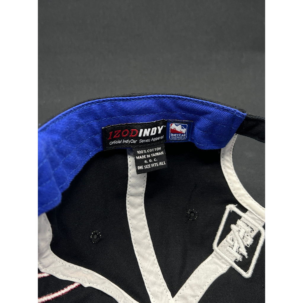 Vintage IZOD IndyCar Series Strapback Hat Black Blue Racing Cap