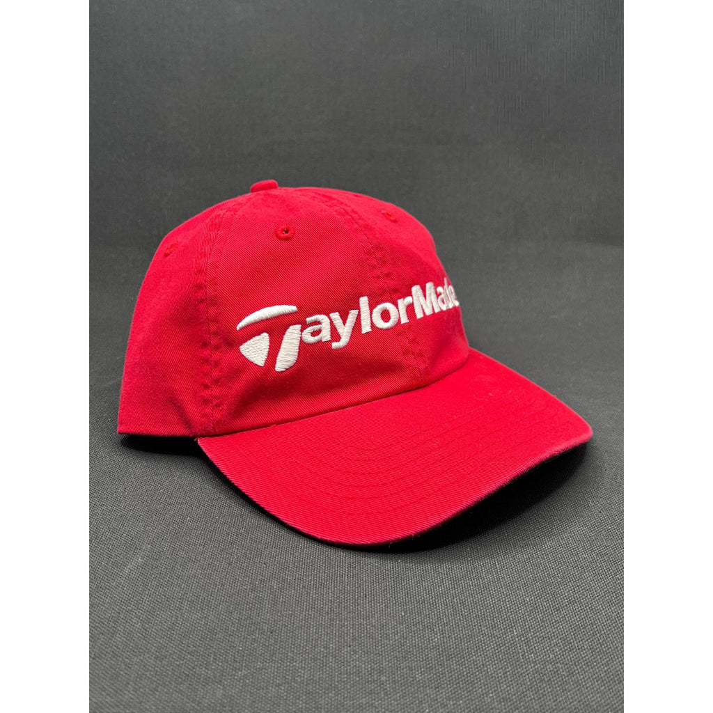 TaylorMade Golf Strapback Hat – Red Cotton Cap w/ Black Brim