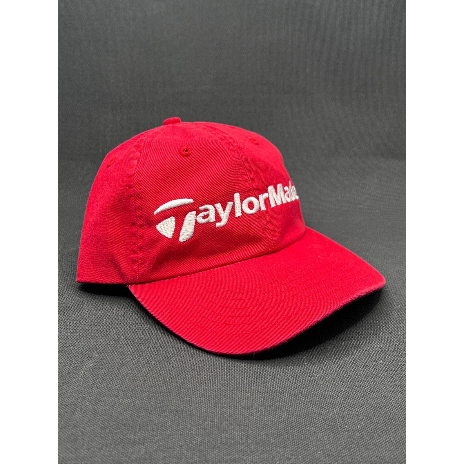 TaylorMade Golf Strapback Hat – Red Cotton Cap w/ Black Brim