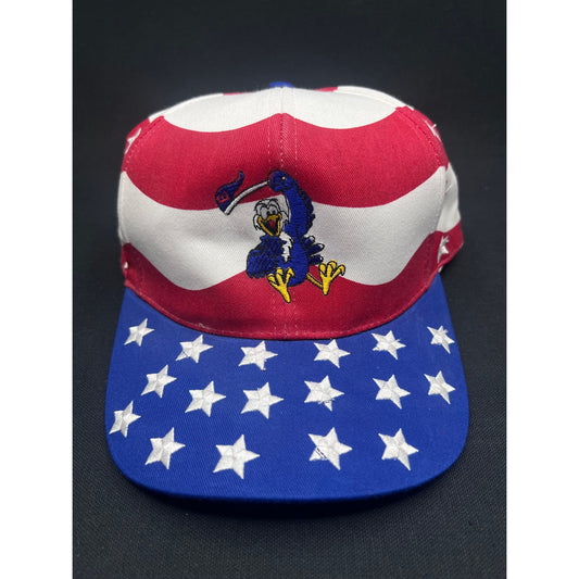 Vintage Bootleg USA Olympics Patriotic Eagle Hat Nissin Cap Red White Blue Stars