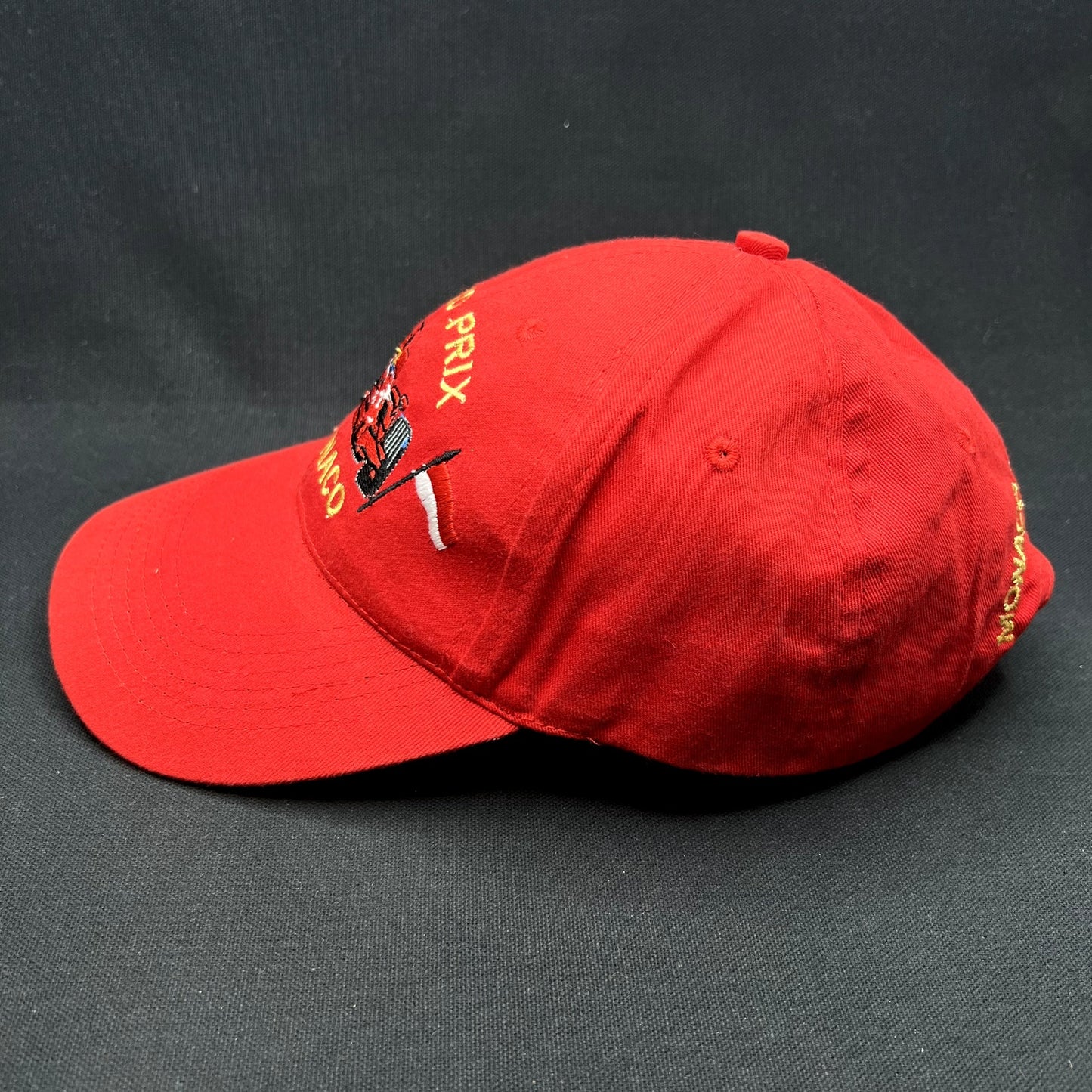 Vintage Monaco Grand Prix Formula 1 Strapback Racing Hat Red