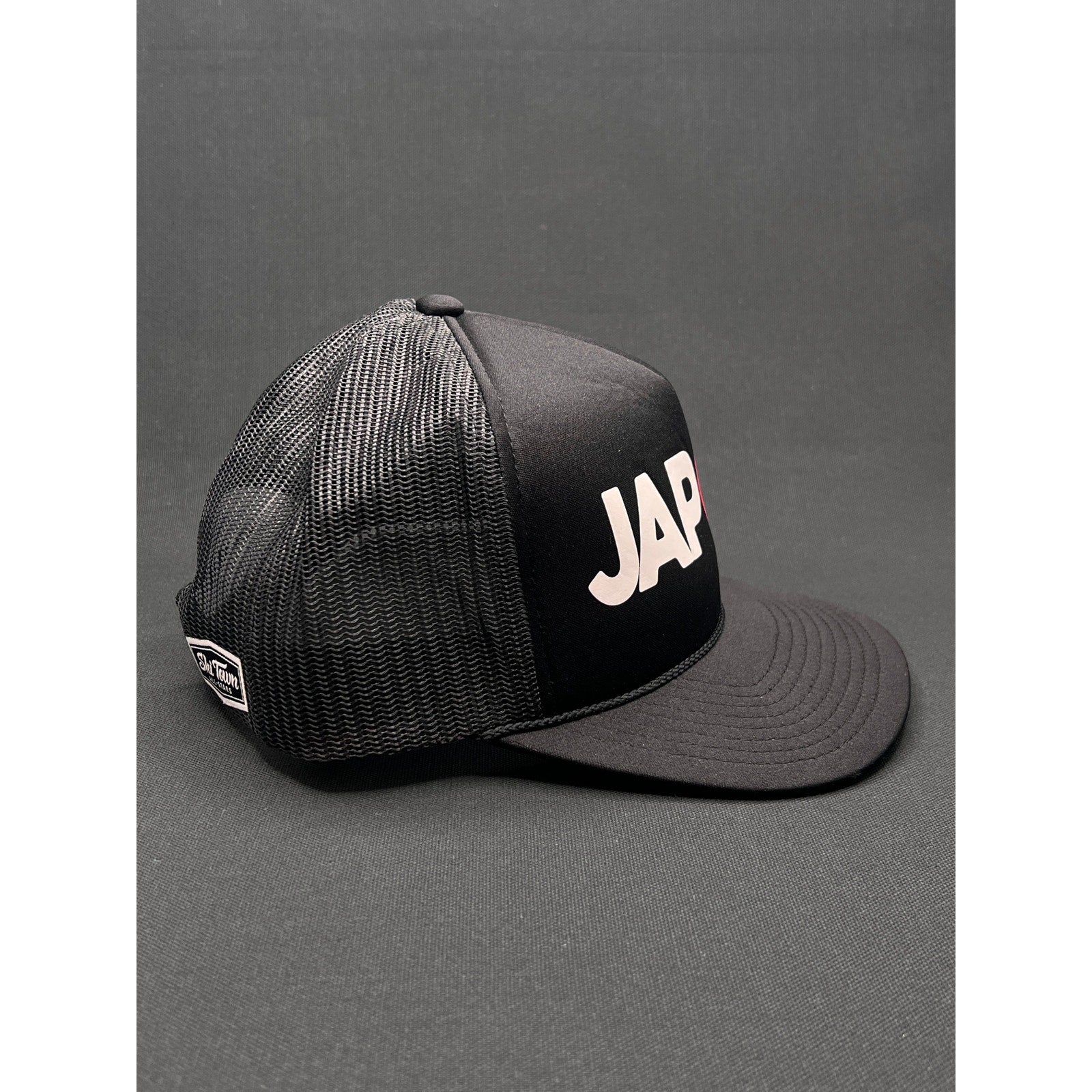 Vintage JAPOW Ski Town All-Stars Trucker Hat Black Mesh Snow Culture Cap